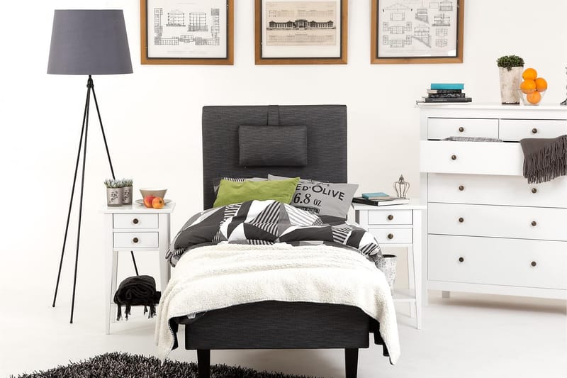 Viken Bas Rammeseng 80X200Cm - Grå, Konisk Eikeben - Møbler - Senger - Rammeseng
