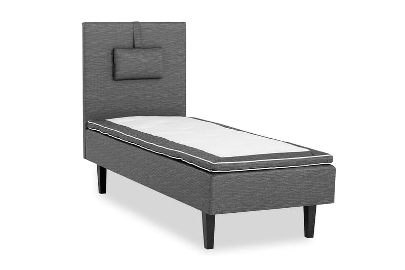 Viken Bas Rammeseng 80X200Cm, Grå, Konisk Eikeben