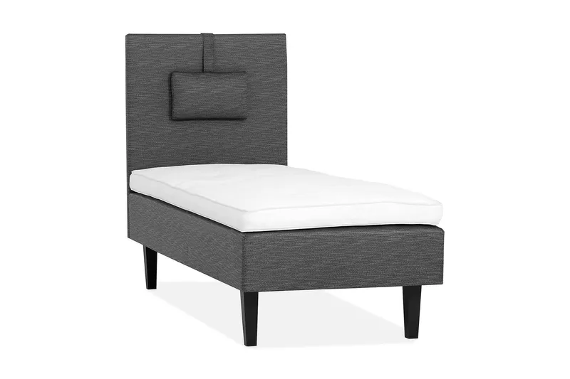 Viken Bas Rammeseng 80X200Cm, Grå, Konisk Eikeben