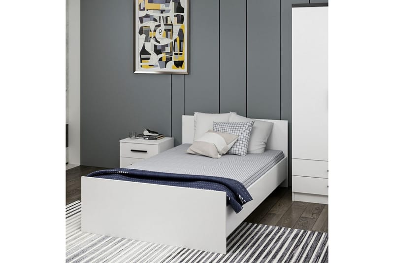 Enkeltsengramme Fruitland Sengestamme Hvit - 125 x 72 x 204 cm - Møbler - Senger - Sengeramme & sengestamme