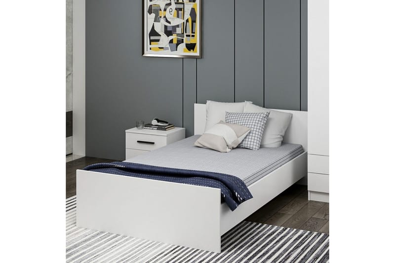 Enkeltsengramme Fruitland Sengestamme Hvit - 125 x 72 x 204 cm - Møbler - Senger - Sengeramme & sengestamme
