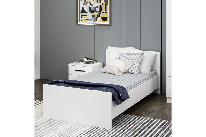 Enkeltsengramme Fruitland Sengestamme Hvit - 95 x 72 x 194 cm - Møbler - Senger - Sengeramme & sengestamme
