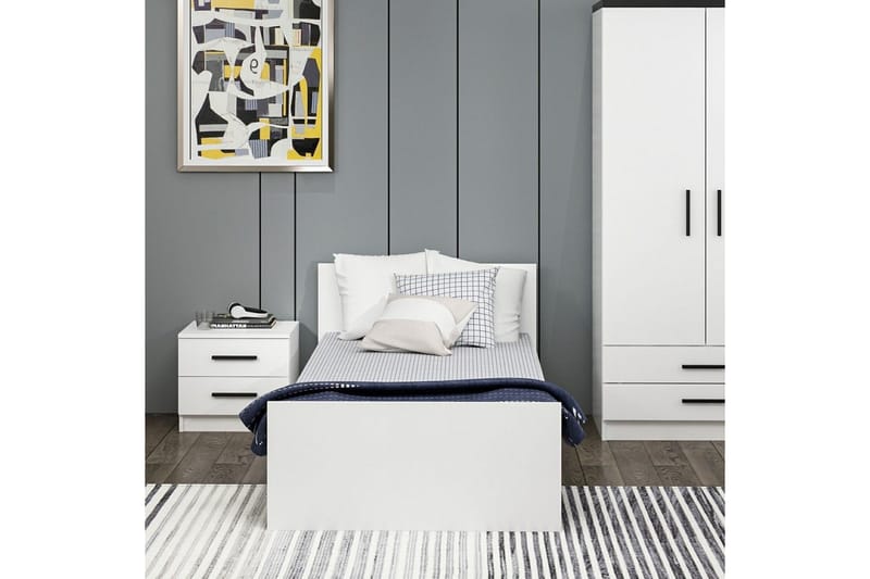 Enkeltsengramme Fruitland Sengestamme Hvit - 95 x 72 x 194 cm - Møbler - Senger - Sengeramme & sengestamme