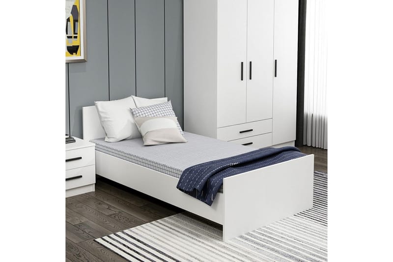 Enkeltsengramme Fruitland Sengestamme Hvit - 95 x 72 x 194 cm - Møbler - Senger - Sengeramme & sengestamme