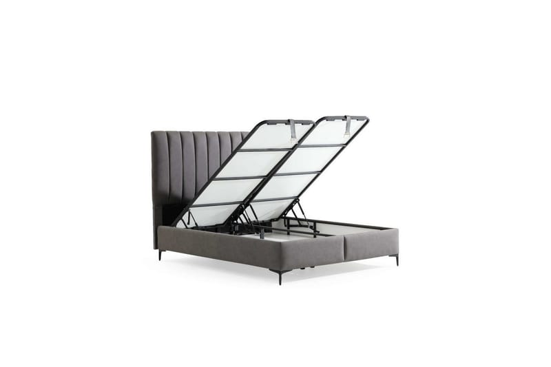 Enkeltsengunderdel og Hodegjerde Glenurenora Grå - 100 x 38 x 200 cm - Møbler - Senger - Sengeramme & sengestamme