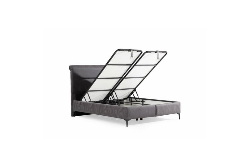 Enkeltsengunderdel og Hodegjerde Matbar Mørk Grå - 90 x 38 x 190 cm - Møbler - Senger - Sengeramme & sengestamme