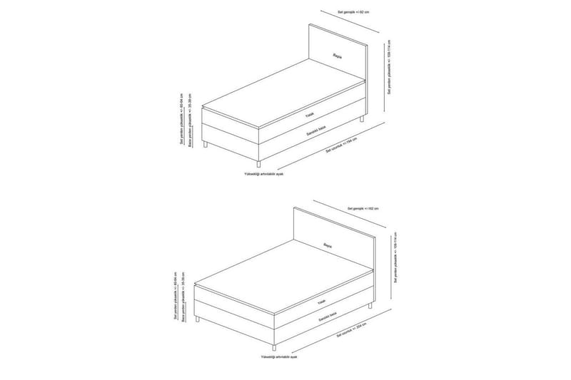 Enkeltsengunderdel og Hodegjerde Selora Brun - 120 x 110 x 200 cm - Møbler - Senger - Sengeramme & sengestamme