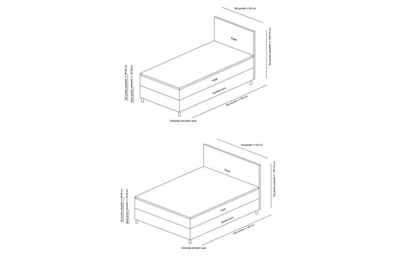 Enkeltsengunderdel og Hodegjerde Selora Brun - 90 x 110 x 190 cm - Møbler - Senger - Sengeramme & sengestamme
