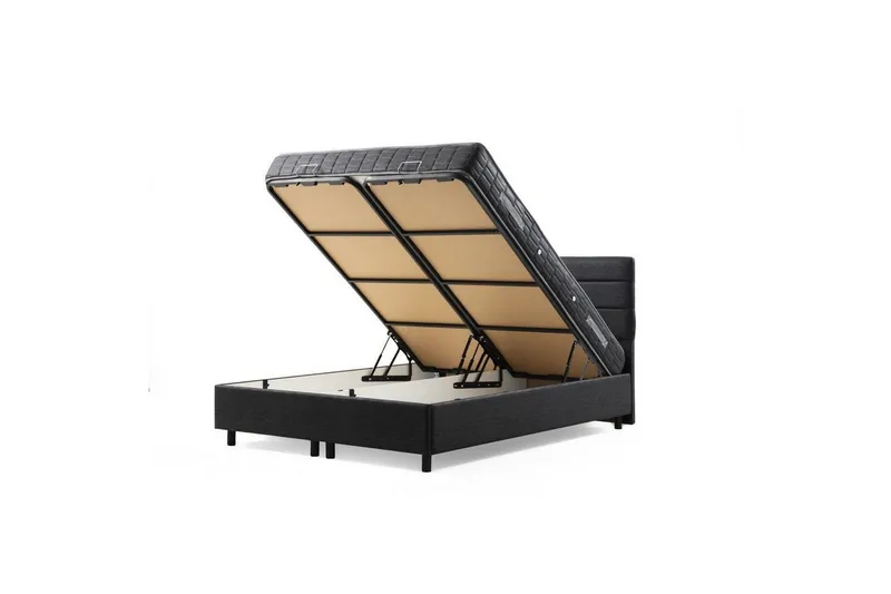 Enkeltsengunderdel og Hodegjerde Sonyi - Antrasitt, 90 x 110 x 190 cm - Møbler - Senger - Komplett sengepakke