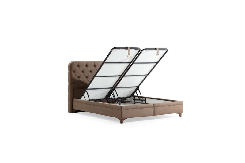 Enkeltsengunderdel og Hodegjerde Subva Brun - 110 x 35 x 214 cm - Møbler - Senger - Komplett sengepakke
