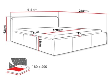 Envik sengeramme 180x200 cm - Grå - Møbler - Senger - Sengeramme & sengestamme
