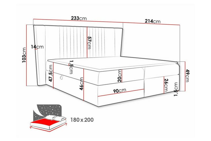Boisdale Kontinentalseng 180x200 cm - Grøn - Møbler - Senger - Familieseng