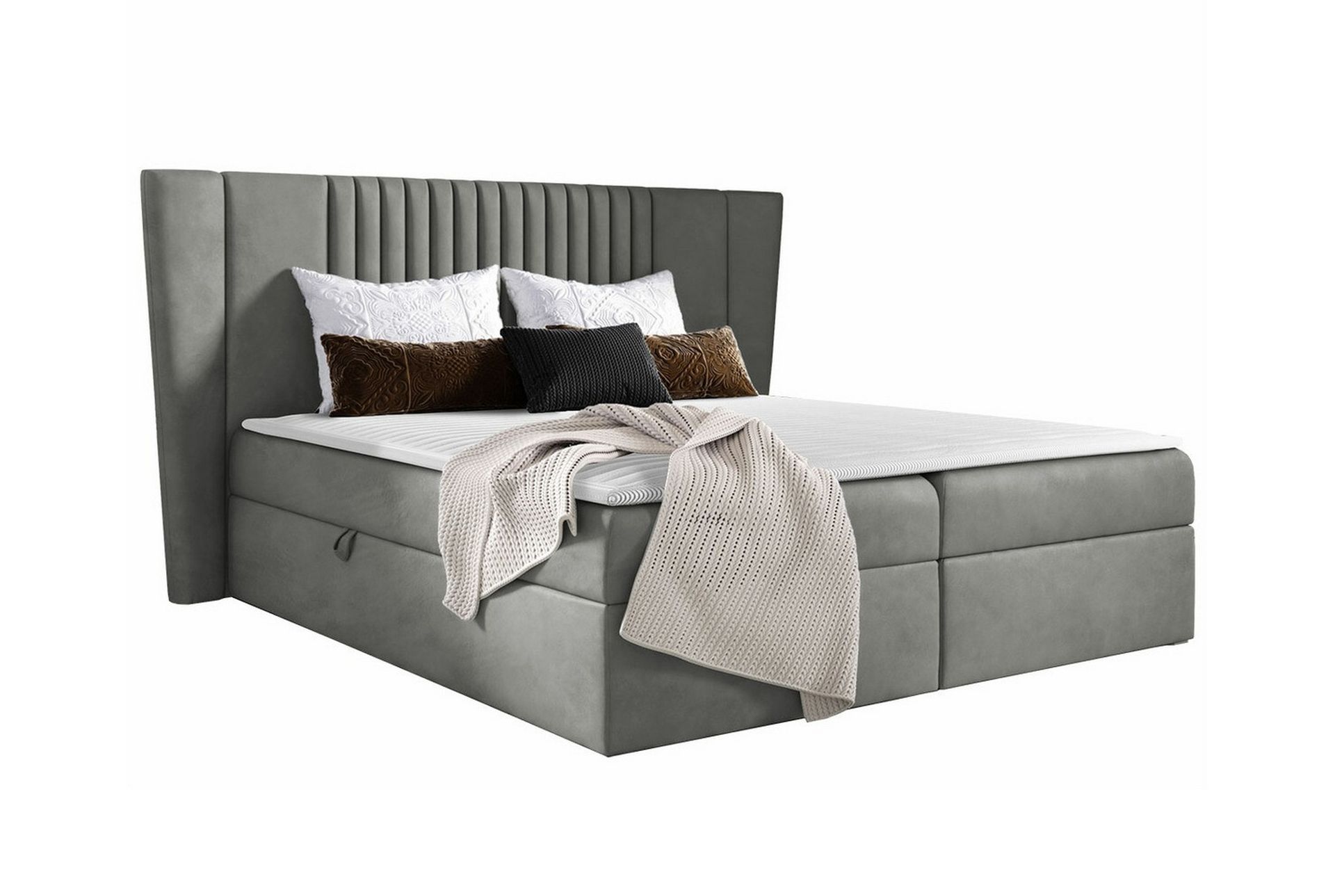 Boisdale Kontinentalseng 180x200 cm - Lysegrå - Møbler - Senger - Familieseng