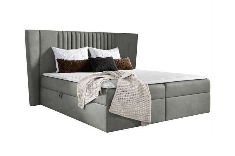 Boisdale Kontinentalseng 180x200 cm - Lysegrå - Møbler - Senger - Familieseng