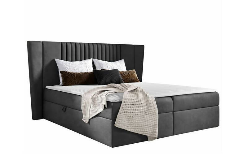 Boisdale Kontinentalseng 180x200 cm - Mørkegrå - Møbler - Senger - Familieseng