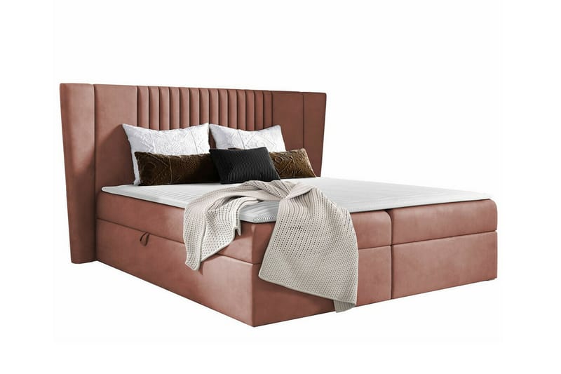 Boisdale Kontinentalseng 180x200 cm - Mørkerosa - Møbler - Senger - Familieseng