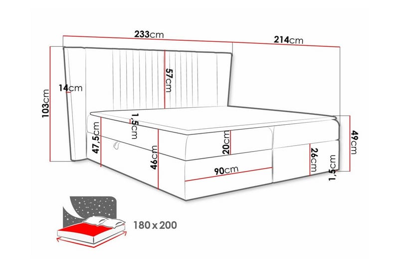 Boisdale Kontinentalseng 180x200 cm - Turkis - Møbler - Senger - Familieseng