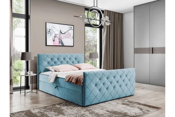 Hattie Kontinentalseng 200x200 cm - Lyseblå/M�ørkeblå - Møbler - Senger - Familieseng