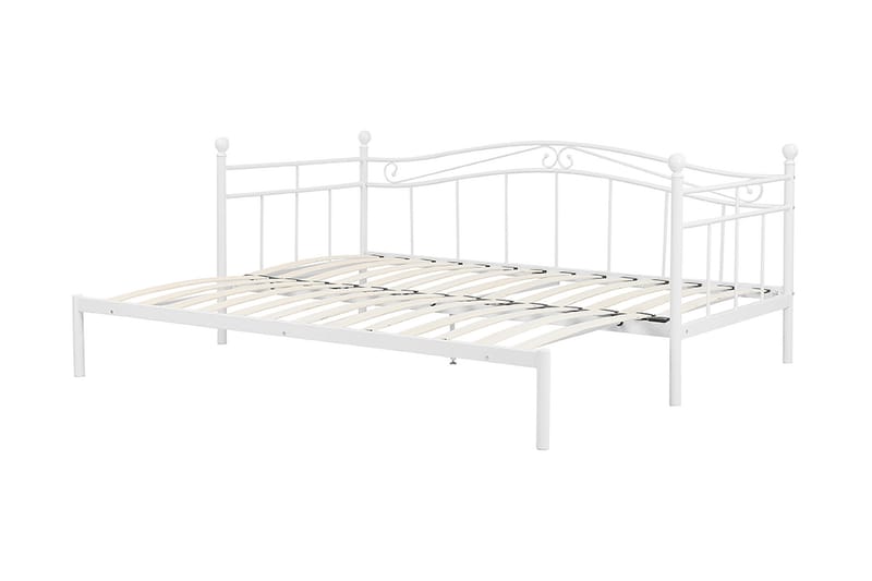 Lutebo Seng 160x200 cm - Hvit - Uttrekkbar seng - Familieseng