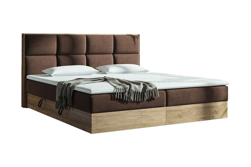 Oppbevaringsseng EUPHORIA 140x200 - Brun - Møbler - Senger - Familieseng