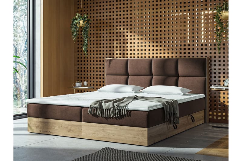 Oppbevaringsseng EUPHORIA 140x200 - Brun - Møbler - Senger - Familieseng