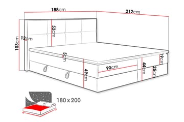 Oppbevaringsseng EUPHORIA 180x200 - Brun - Møbler - Senger - Familieseng