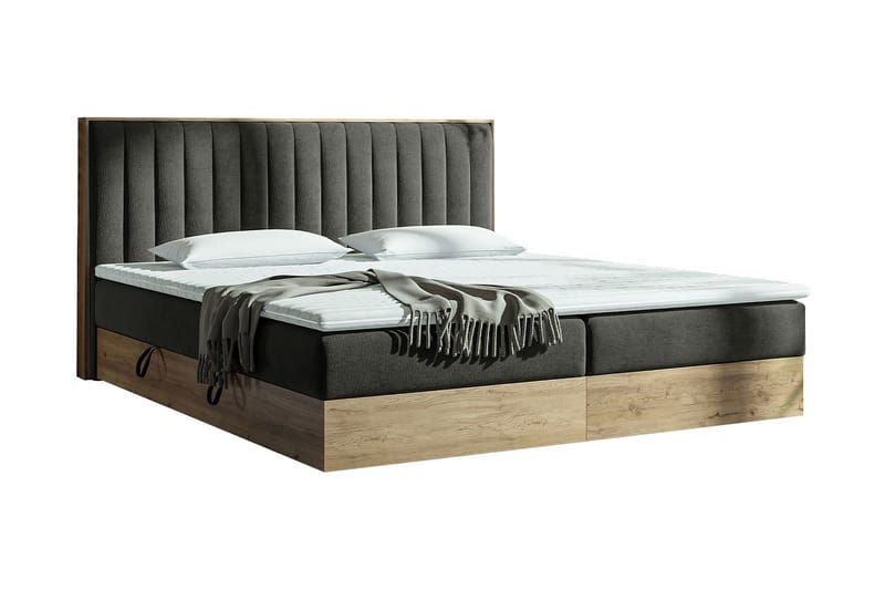 Oppbevaringsseng HARMONY 160x200 - Grå - Møbler - Senger - Familieseng