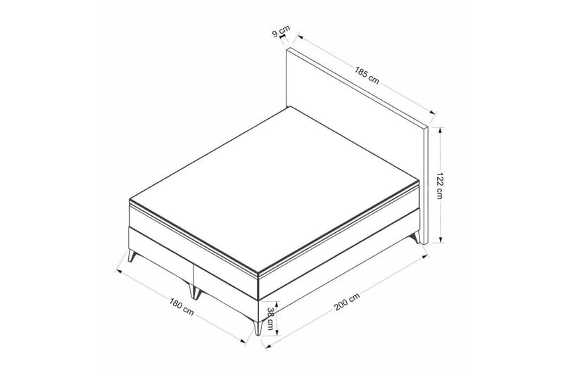 Flona Sengepakke Ramme Seng 180x200 cm - Kullgrå - Møbler - Senger - Komplett sengepakke