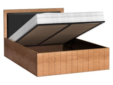Fonti Sengeramme 140x200 cm med Oppbevaring og Løftefunksjon - Brun|svart - Møbler - Senger - Sengeramme & sengestamme