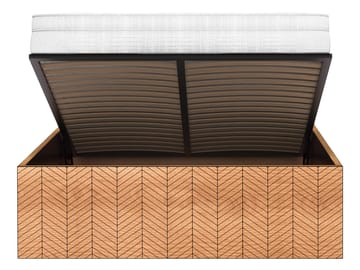 Fonti Sengeramme 140x200 cm med Oppbevaring og Løftefunksjon - Brun|svart - Møbler - Senger - Sengeramme & sengestamme