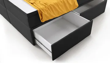 Franco Komplett Sengpakke med Oppbevaring LED-belysning 180x200 cm - Grå / Fløyel - Møbler - Senger - Komplett sengepakke