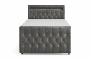 Franco Light Komplett sengepakke med oppbevaring LED-belysning 120x200 cm - Grå - Møbler - Senger - Komplett sengepakke