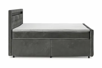 Franco light Komplett sengepakke med oppbevaring LED-belysning 180x200 cm - Grå - Møbler - Senger - Komplett sengepakke