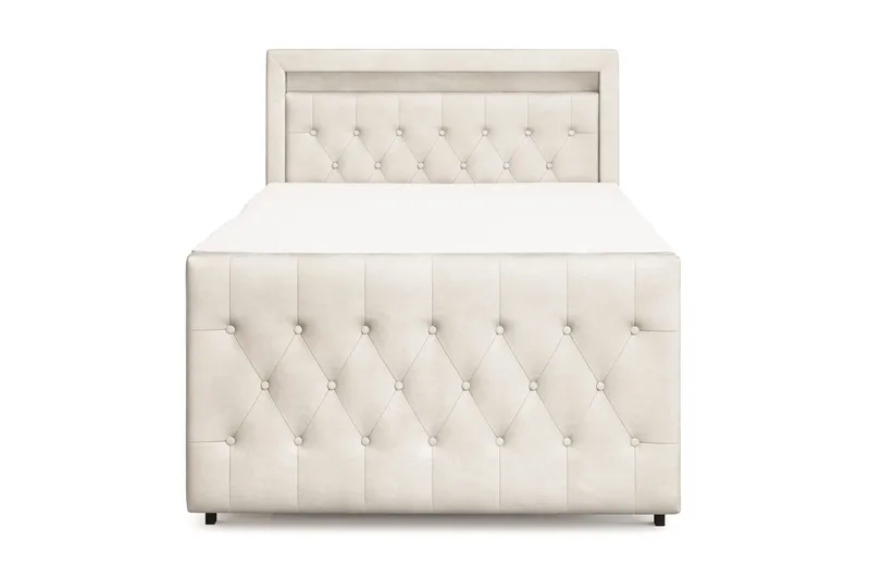 Franco Light komplett sengesett med oppbevaring LED-belysning 120x200 cm, Beige