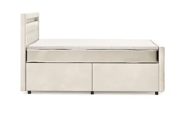 Franco Light komplett sengesett med oppbevaring LED-belysning 120x200 cm - Beige - Møbler - Senger - Komplett sengepakke