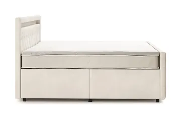 Franco Light komplett sengesett med oppbevaring LED-belysning 180x200 cm - Beige - Møbler - Senger - Komplett sengepakke