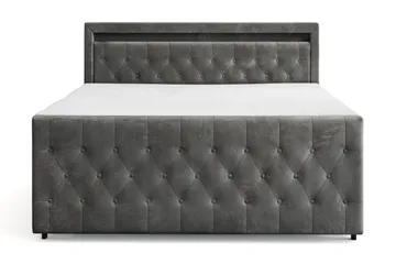 Franco Light komplett sengesett med oppbevaring LED-belysning 180x200 cm