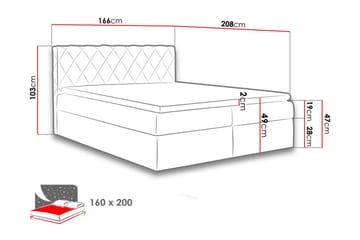 Gabin Sengpakke Kontinentalseng 160x200 cm - Rød - Møbler - Senger - Komplett sengepakke