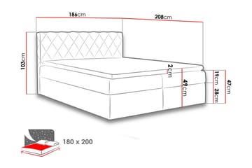 Gabin Sengpakke Kontinentalseng 180x200 cm - Rød - Møbler - Senger - Komplett sengepakke