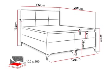 Galtebol Sengpakke Kontinentalseng 120x200 cm - Blå - Møbler - Senger - Komplett sengepakke