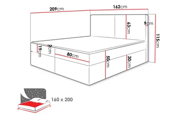 Garris Sengpakke Kontinentalseng 160x200 cm - Beige - Møbler - Senger - Komplett sengepakke