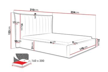 Garson Sengeramme 160x200 cm - Lys grå - Møbler - Senger - Sengeramme & sengestamme