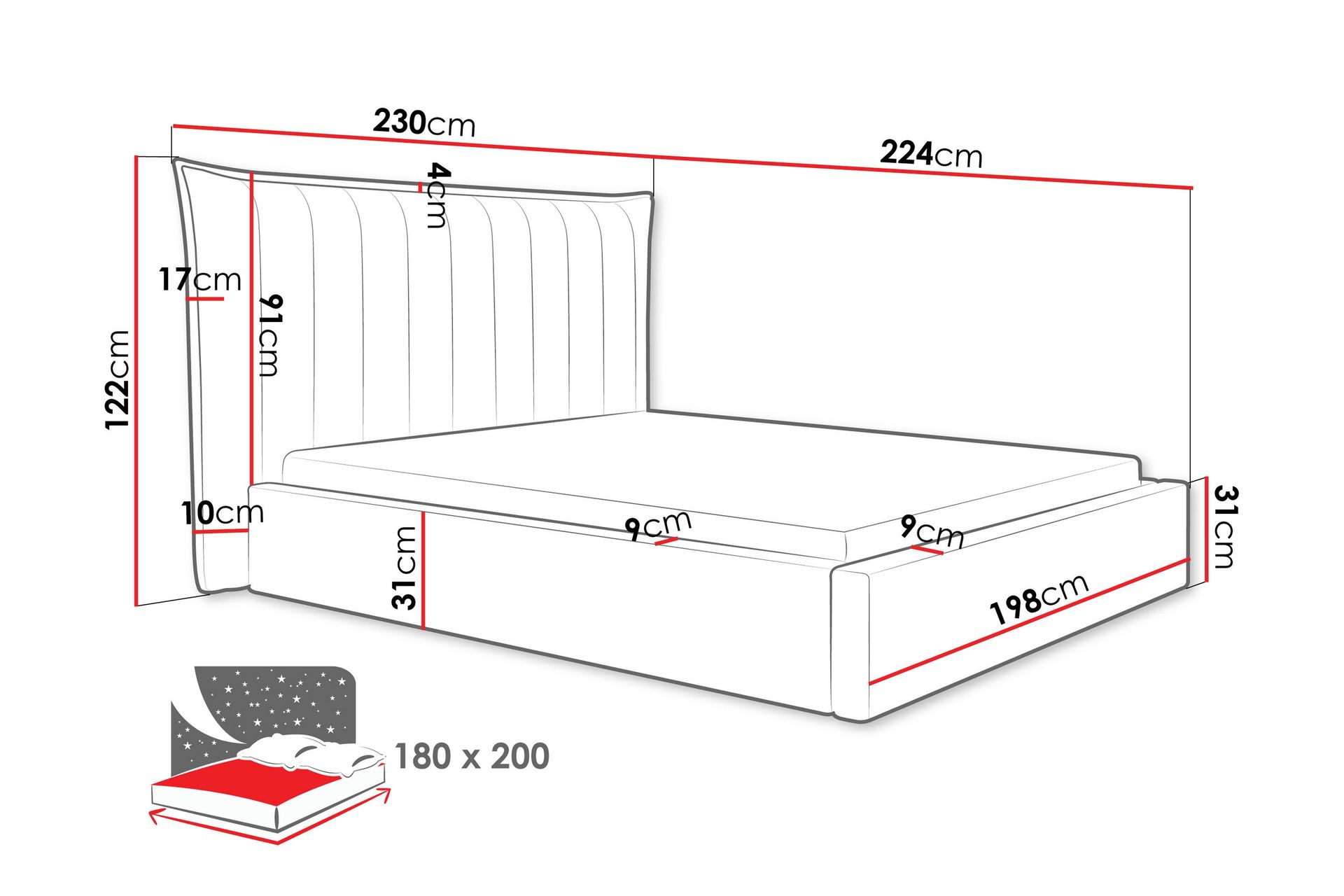 Garson Sengeramme 180x200 cm - Beige - Møbler - Senger - Sengeramme & sengestamme