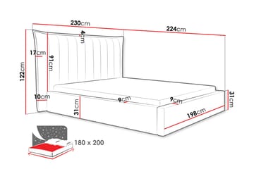Garson Sengeramme 180x200 cm - Blå - Møbler - Senger - Sengeramme & sengestamme