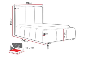 Gioia Sengeramme med Oppbevaring 90x200 cm - Beige - Møbler - Senger - Sengeramme & sengestamme