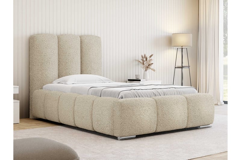 Gioia Sengeramme med Oppbevaring 90x200 cm - Beige - Møbler - Senger - Sengeramme & sengestamme