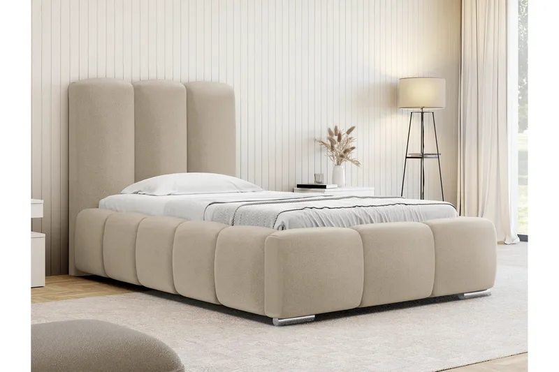 Gioia Sengeramme med Oppbevaring 90x200 cm - Beige - Møbler - Senger - Sengeramme & sengestamme