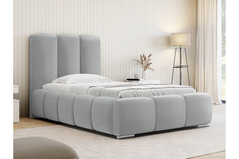 Gioia Sengeramme med Oppbevaring 90x200 cm - Grå - Møbler - Senger - Sengeramme & sengestamme