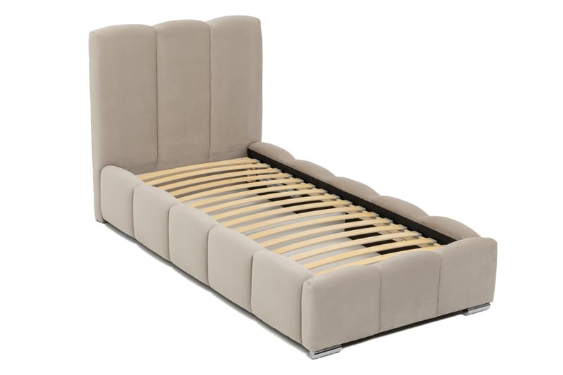 Gioia Sengeramme med Oppbevaring 90x200 cm - Grå - Møbler - Senger - Sengeramme & sengestamme