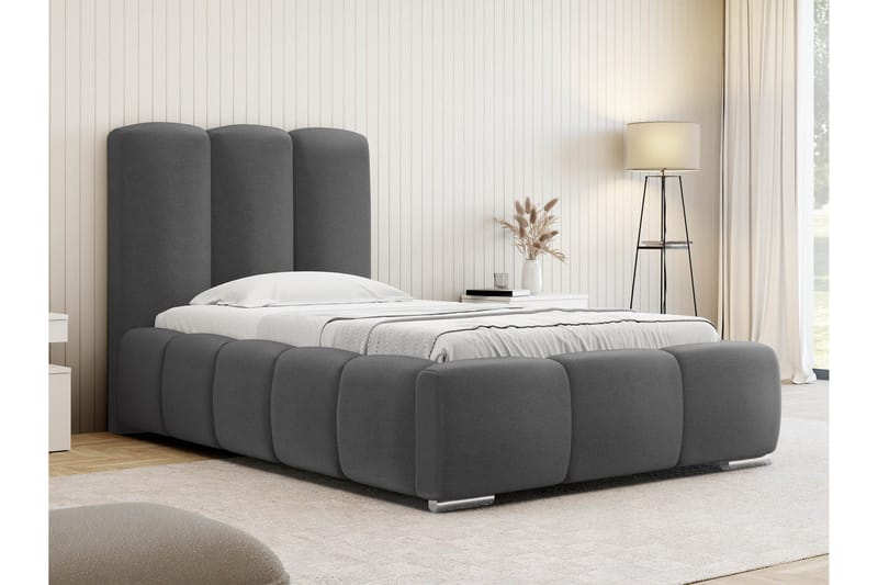 Gioia Sengeramme med Oppbevaring 90x200 cm - Grå - Møbler - Senger - Sengeramme & sengestamme